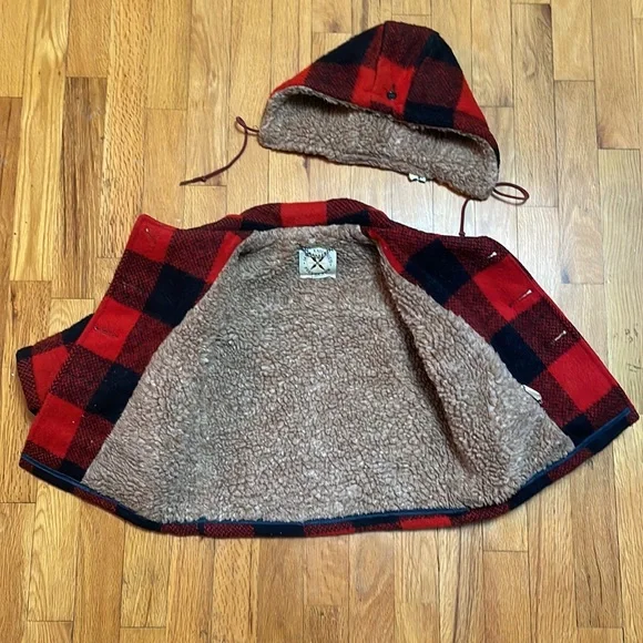 Vintage Buffalo Plaid Fieldston 3T coat with detachable hood